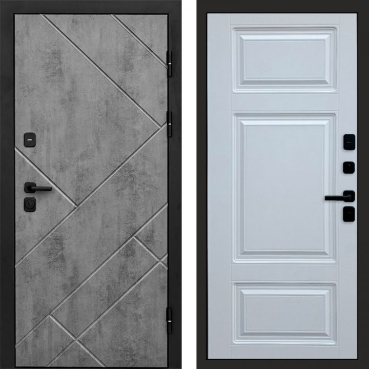Входная дверь Termo-door Стоун Бетон - Лион Белый софт