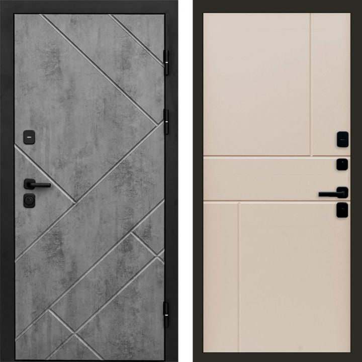 Входная дверь Termo-door Стоун Бетон - Горизонт Слоновая кость