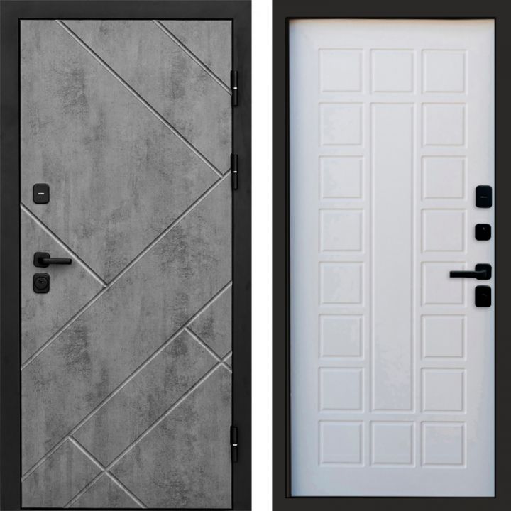 Входная дверь Termo-door Стоун Бетон - Престиж Белое дерево