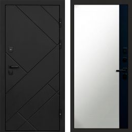Входная дверь Termo-door Стоун Black - Широкое Зеркало Фацет Черный кварц