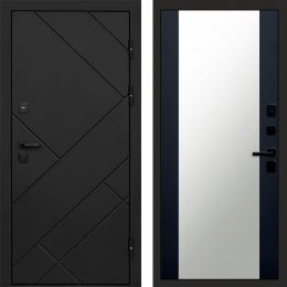 Входная дверь Termo-door Стоун Black - Зеркало Черный кварц+тонировка