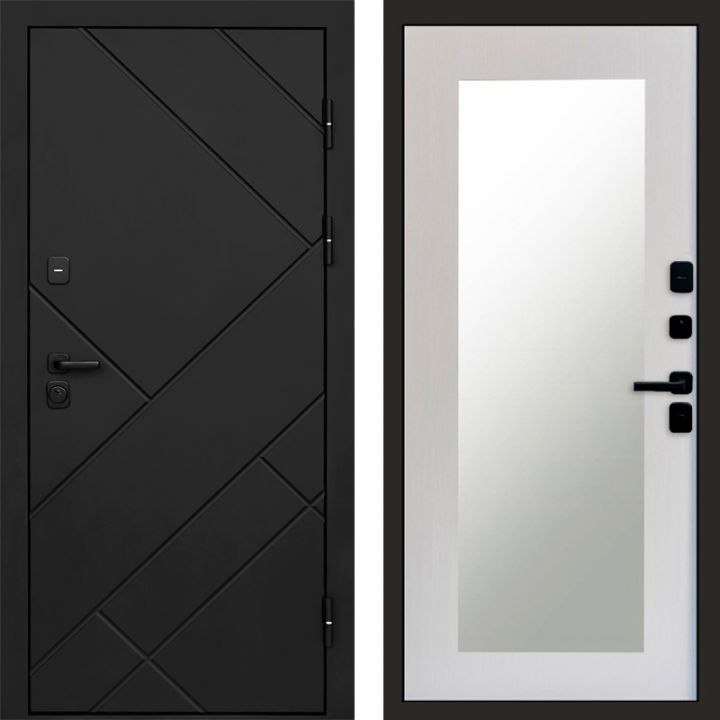 Входная дверь Termo-door Стоун Black - Зеркало триумф Лиственница
