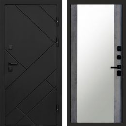 Входная дверь Termo-door Стоун Black - Зеркало Бетон темный