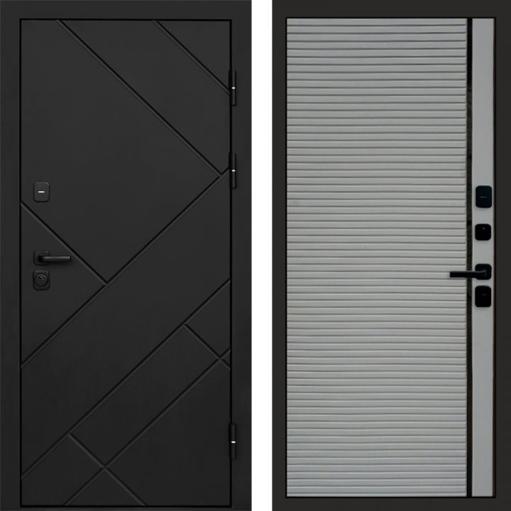 Входная дверь Termo-door Стоун Black - Porte Грей софт