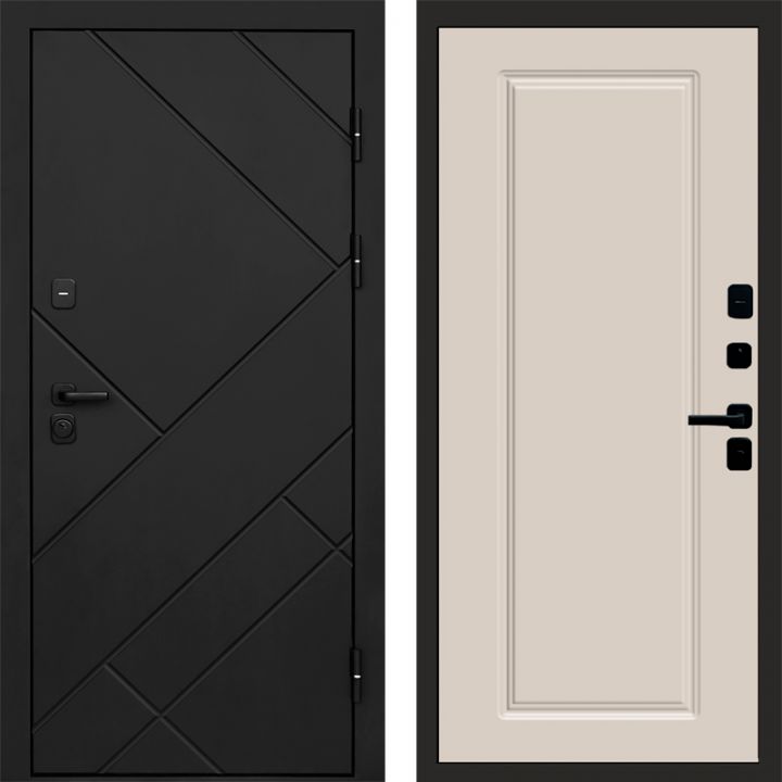 Входная дверь Termo-door Стоун Black - Гранд Слоновая кость