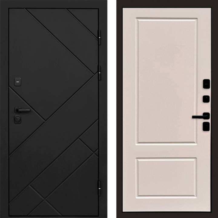 Входная дверь Termo-door Стоун Black - Марсель Слоновая кость