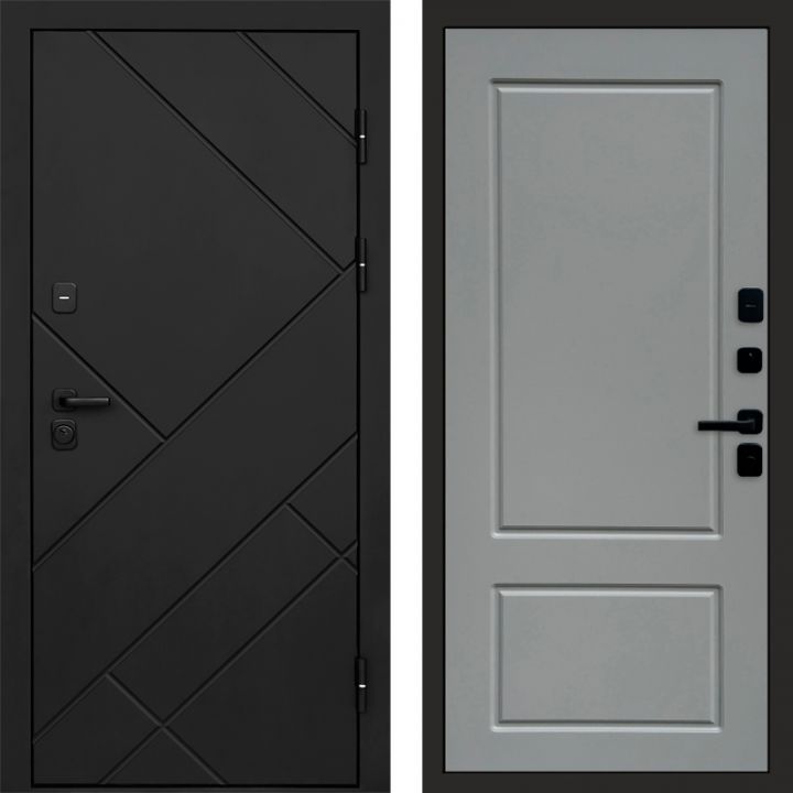 Входная дверь Termo-door Стоун Black - Марсель Грей софт