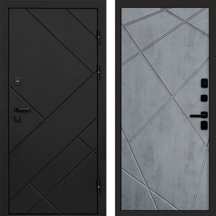 Входная дверь Termo-door Стоун Black - Лучи Бетон темный