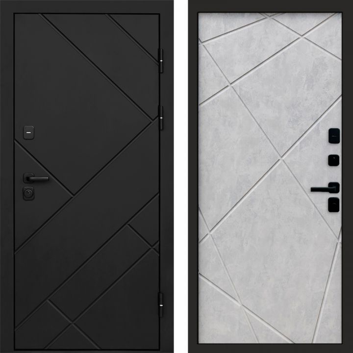 Входная дверь Termo-door Стоун Black - Лучи Бетон светлый