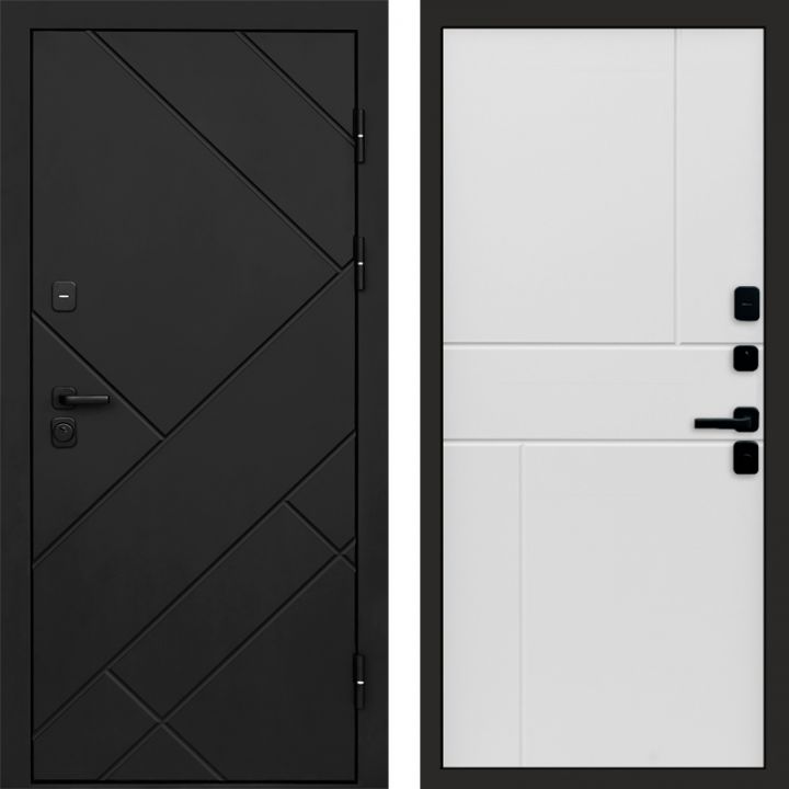 Входная дверь Termo-door Стоун Black - Горизонт Белый