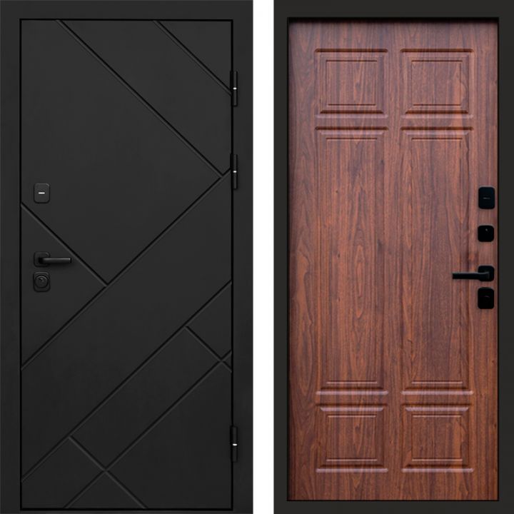 Входная дверь Termo-door Стоун Black - Орех премиум