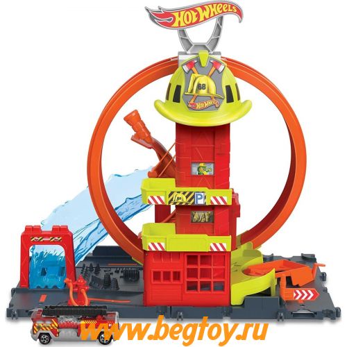 HOT WHEELS HKX41 пожарная станция с суперпетлей