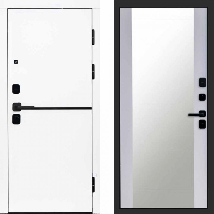 Входная дверь Termo-door Тренд WHITE - Зеркало Белый софт