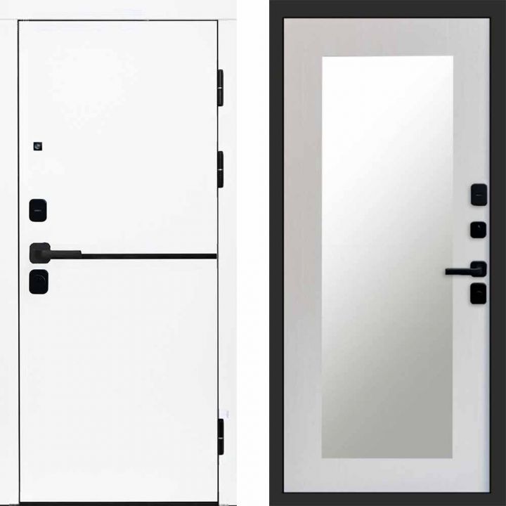 Входная дверь Termo-door Тренд WHITE - Зеркало триумф Лиственница