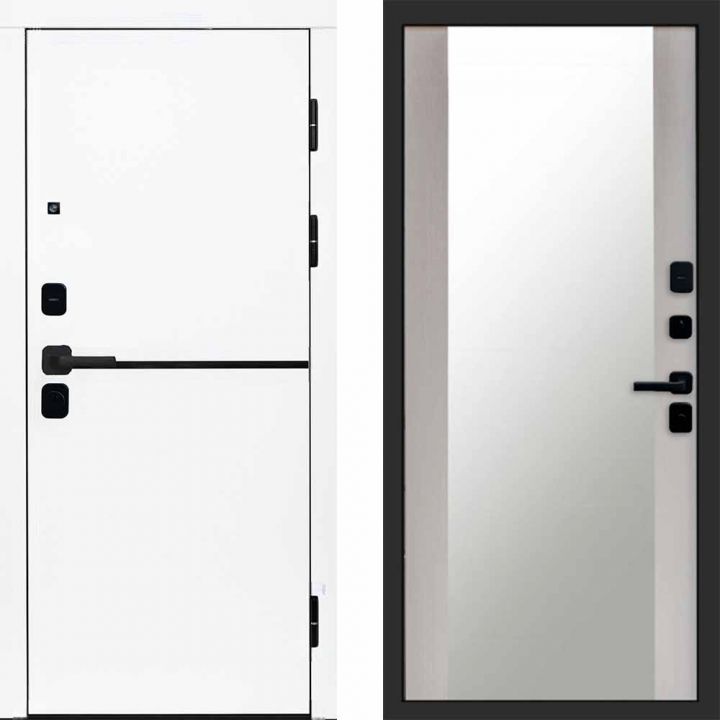 Входная дверь Termo-door Тренд WHITE - Зеркало Лиственница