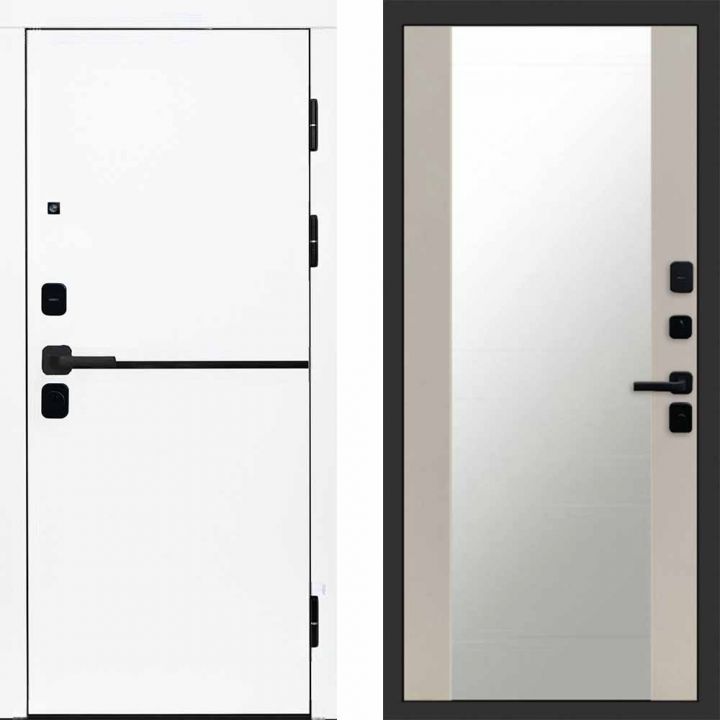 Входная дверь Termo-door Тренд WHITE - Зеркало Слоновая кость