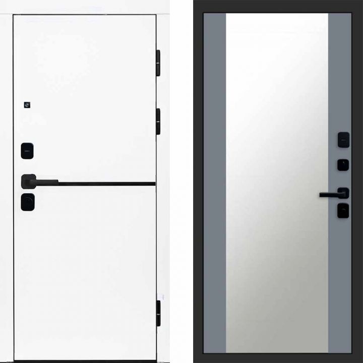 Входная дверь Termo-door Тренд WHITE - Зеркало Грей софт