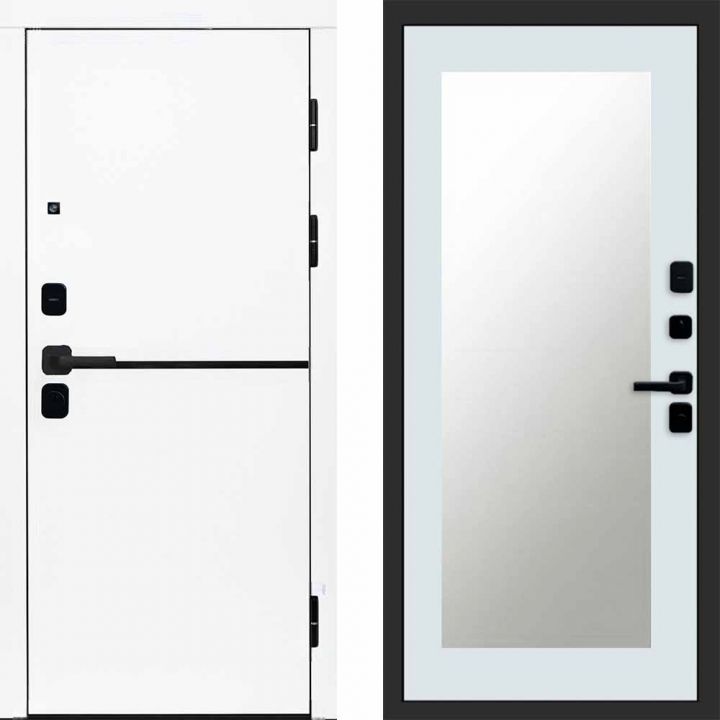 Входная дверь Termo-door Тренд WHITE - Зеркало триумф Белый софт