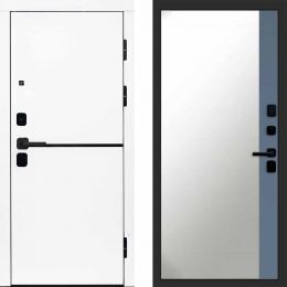 Входная дверь Termo-door Тренд WHITE - Широкое Зеркало Фацет Грей софт