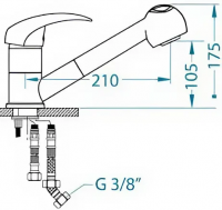 Смеситель для кухни Alveus GENESIS GM 220 G91 AQ 1123732 схема 2