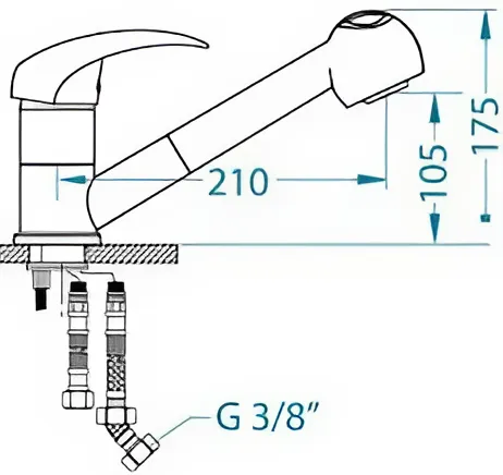 Смеситель для кухни Alveus GENESIS GM 220 G91 AQ 1123732 схема 2
