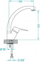 Смеситель для кухни Alveus GENESIS GM 230 G11 AQ 1123739 схема 2
