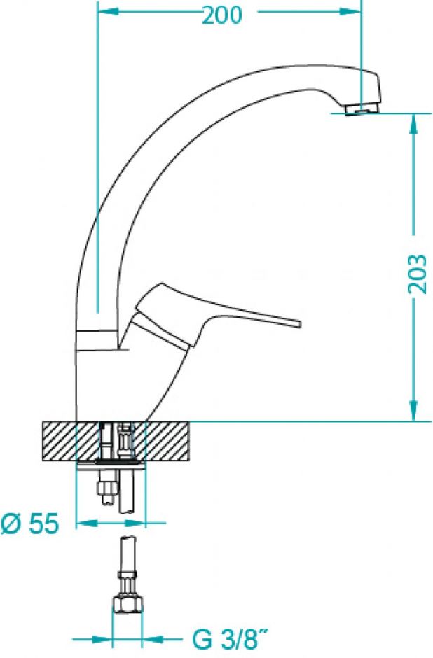 Смеситель для кухни Alveus GENESIS GM 230 G91 AQ 1123741 ФОТО