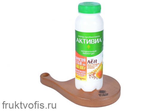 Био йогурт Активиа питьевой со вкусом лён печёная груша и 5 злаков 2,1% 260г
