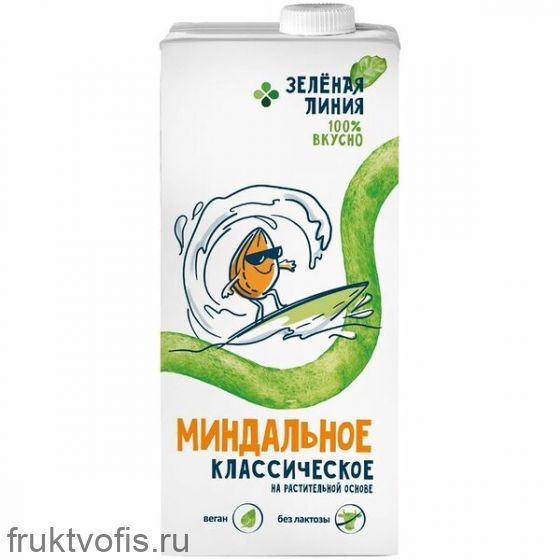 Напиток Миндальный Классический на растительной основе Зелёная Линия, 1л