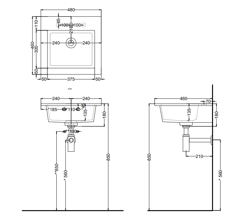 Cielo Era мойка 480х460х140 мм, накладная/подвесная, без отверстия для смесителя, без перелива, в комплекте крепление ФОТО