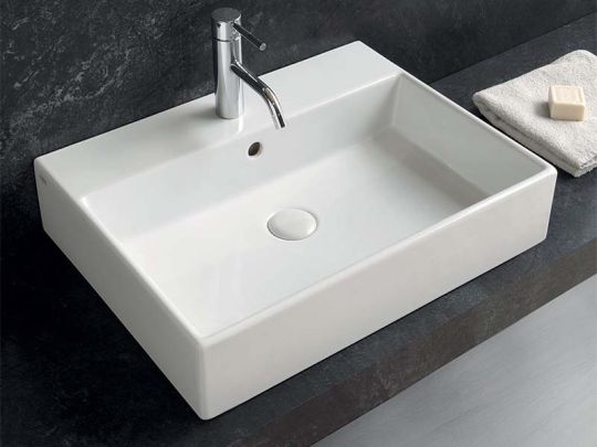 Cielo Smile раковина 600х460х130 мм, подвесная/накладная, без отверстий для смесителя, без перелива, с переливом схема 3