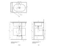 Cielo Elle раковина 700х500х200 мм, накладная, без отверстий для смесителя, без перелива схема 2