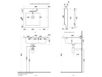Cielo Era раковина 600х460х140 мм, накладная/подвесная, чаша слева, без отверстия для смесителя, без перелива, в комплекте крепление схема 2
