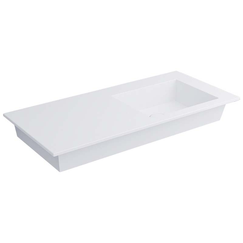 Изображение Cielo Era мойка 1000х460х140 мм, накладная/подвесная, чаша справа, без отверстия для смесителя, без перелива, в комплекте крепление