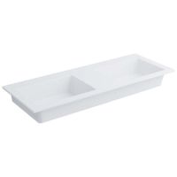 Cielo Era мойка 1200х460х140 мм, накладная/подвесная, 2 чаши, без отверстия для смесителя, без перелива, в комплекте крепление схема 1