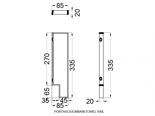 Cielo Era полотенцедержатель для раковины 45 мм, правый, цвет Cemento схема 2