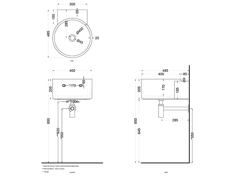 Cielo Sella раковина 400х480х200 мм, накладная, без отверстий для смесителя, без перелива ФОТО