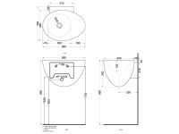 Cielo Le Giare раковина 560x450х350 мм, подвесная, без отверстия для смесителя, без перелива, с креплением схема 3