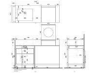 Cielo I Narcisi раковина 760х500х165 мм, без отверстий для смесителя, с боковым местом под элемент "Make Up" схема 2