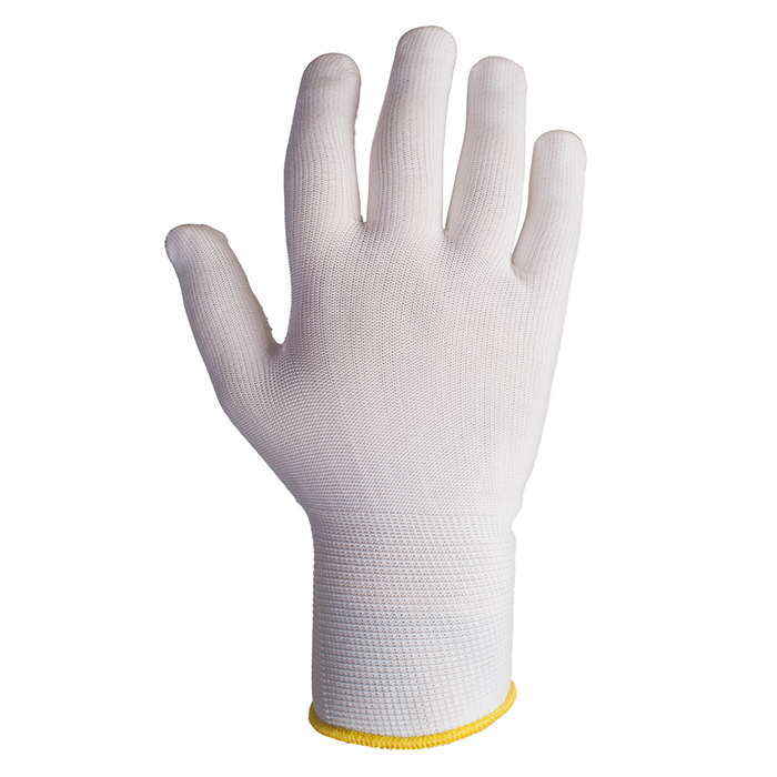 Jeta JS011p Бесшовные трикотажные защитные перчатки из полиэфирных волокон, цвет: белый. Размеры: 7/S, 8/M и 9/L, 1 пара.