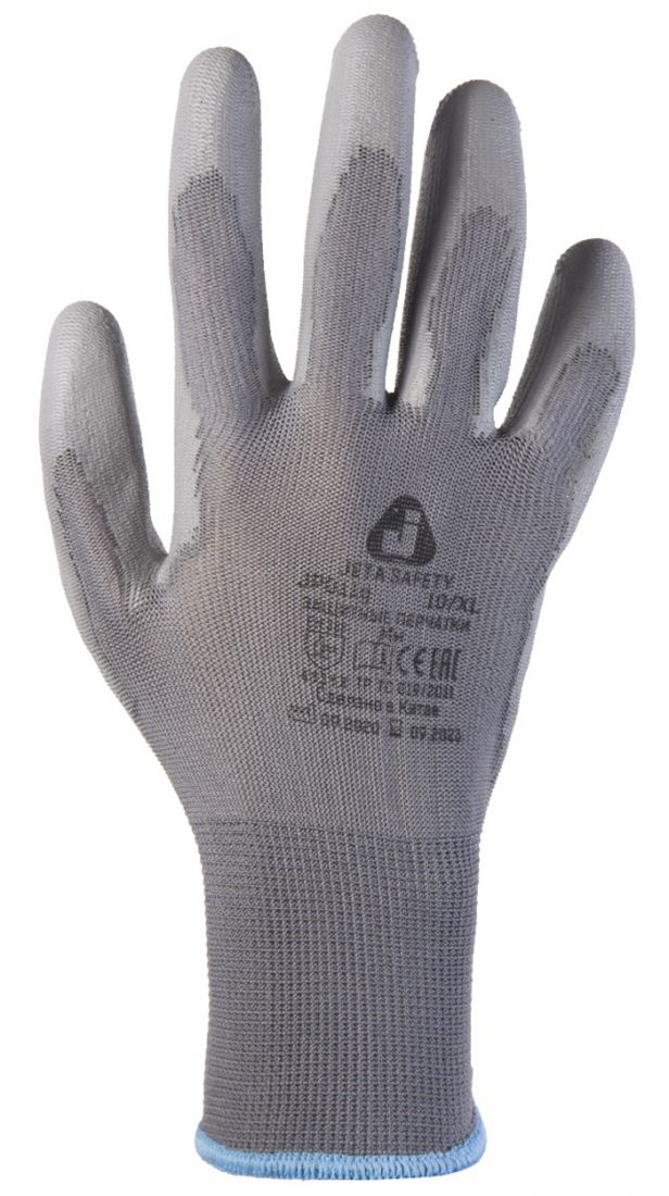 Jeta JP011g Защитные перчатки с полиуретановым покрытием. Размеры: S, 8/M, 9/L, 10/XL. Цвет: серый, 1 пара.