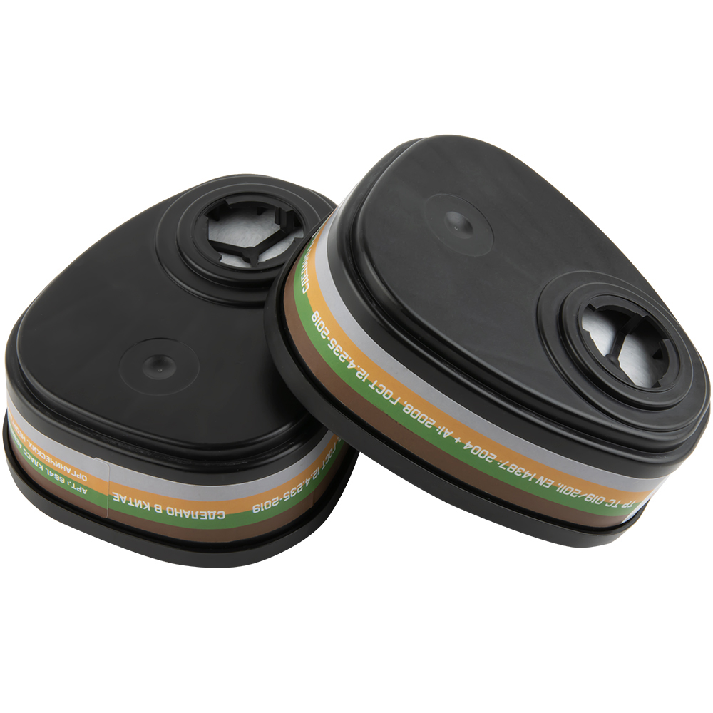 Jeta Safety 6641 Фильтр противогазовый для защиты от органических, неорганических, кислых газов и аммиака класса A2B2E2K2, в упаковке 2шт.
