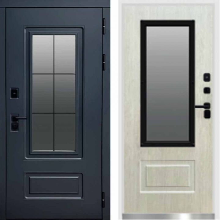 Входная дверь Termo-door Эверест - Лиственница с терморазрывом и стеклопакетом, белый короб