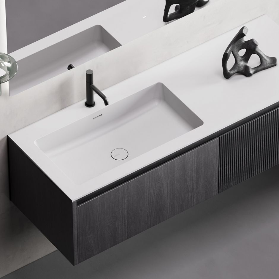 Изображение Подвесная раковина Salini Onda Plus без отверстий под смеситель и с донным клапаном 72x34 14022031M