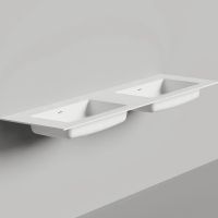 Двойная раковина Salini Onda Plus без отверстий под смеситель и с донным клапаном 72x34 подвесная 14022031M схема 1