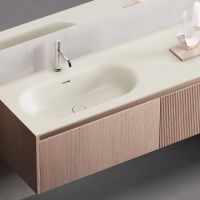 Раковина подвесная Salini Onda Flow Oval без отверстий под смеситель и с донным клапаном 72x34 14022042M схема 1