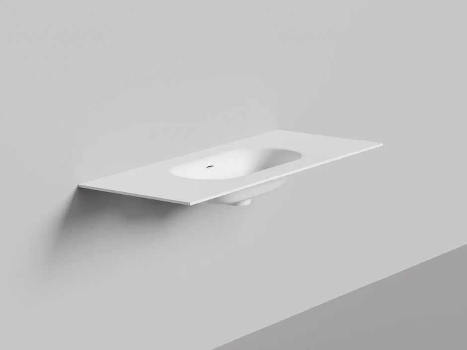 Раковина подвесная Salini Onda Flow Oval без отверстий под смеситель и с донным клапаном 72x34 14022042M ФОТО