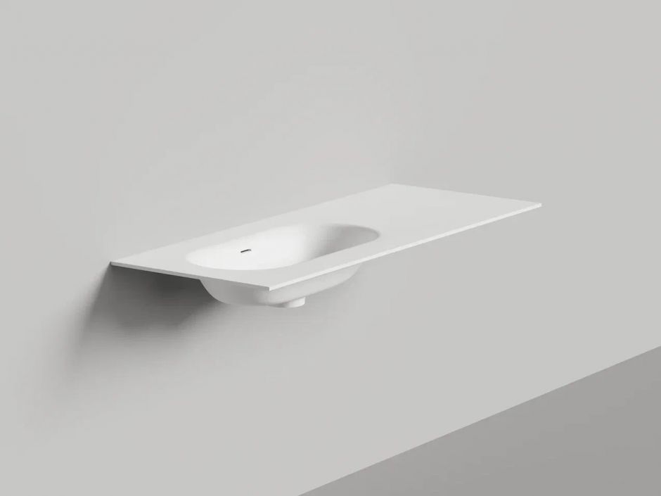 Раковина подвесная Salini Onda Flow Oval без отверстий под смеситель и с донным клапаном 72x34 14022042M ФОТО