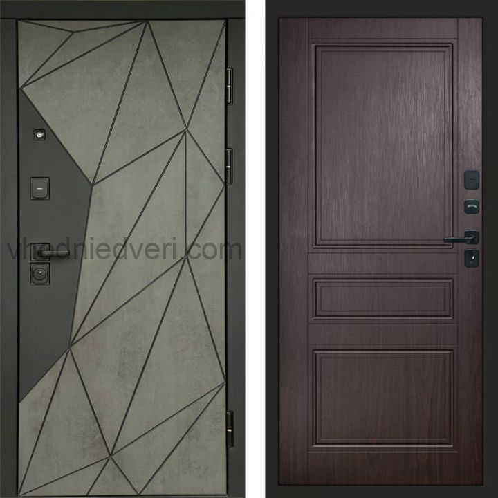 Входная дверь Termo-door Геометрия Бетон - Классик Венге