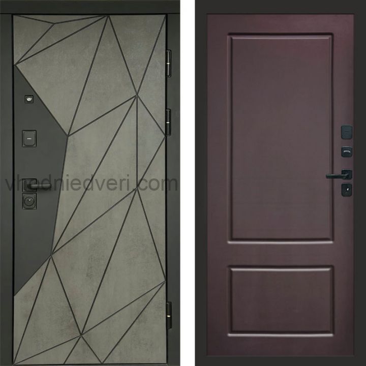 Входная дверь Termo-door Геометрия Бетон - Марсель Шоколад